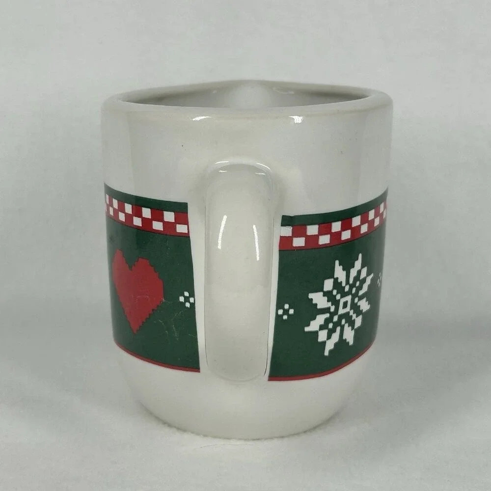 VTG Christmas Creamer Northwoods Snowflake Heart 1992 Holiday